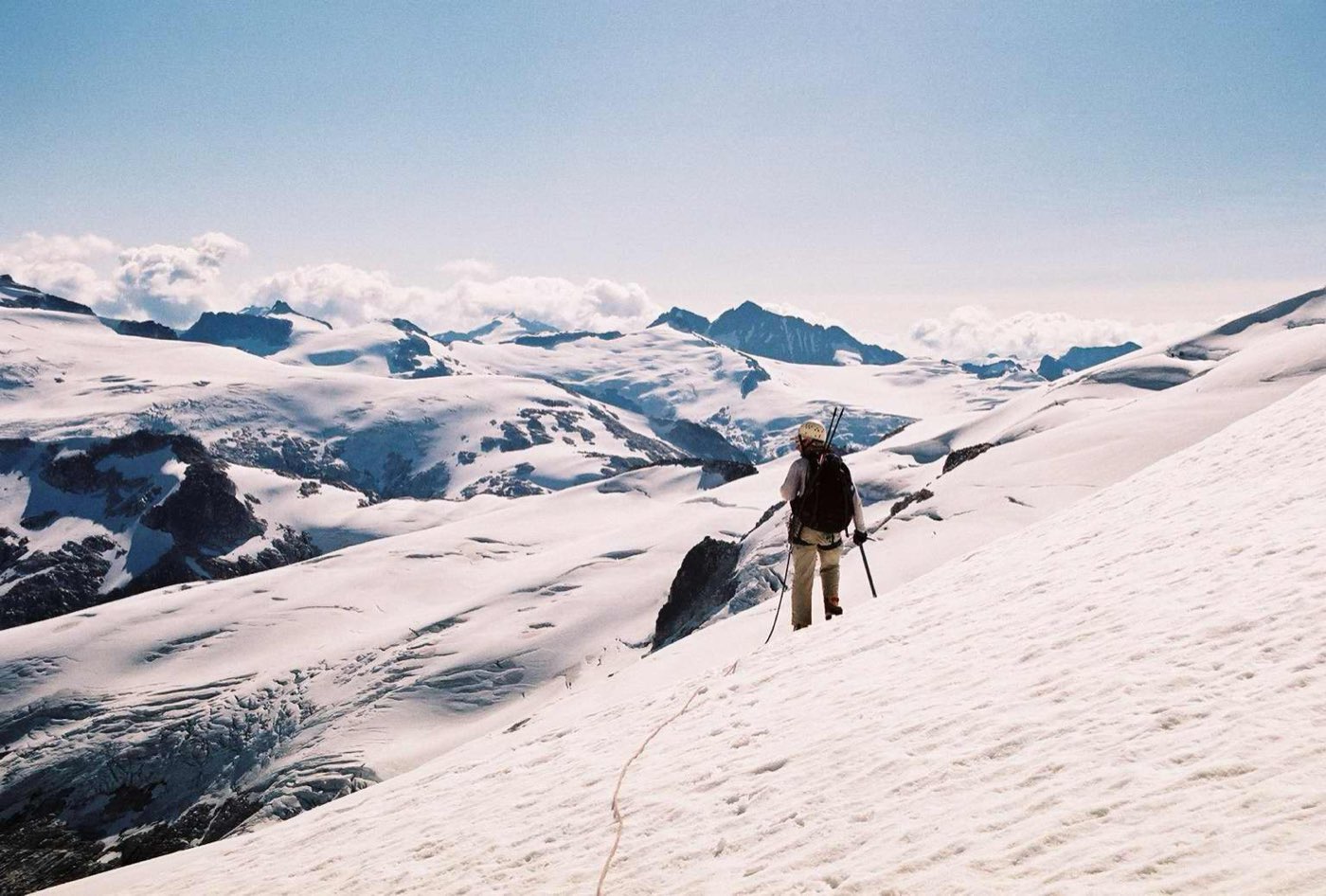 Ski mountaineers crossing a glacier